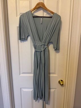 Michael Stars Pale Blue Wrap Midi Dress